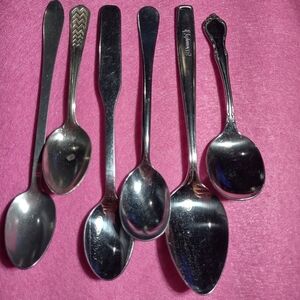 Vintage Silver Spoons Collectible Lot Of 6 Various